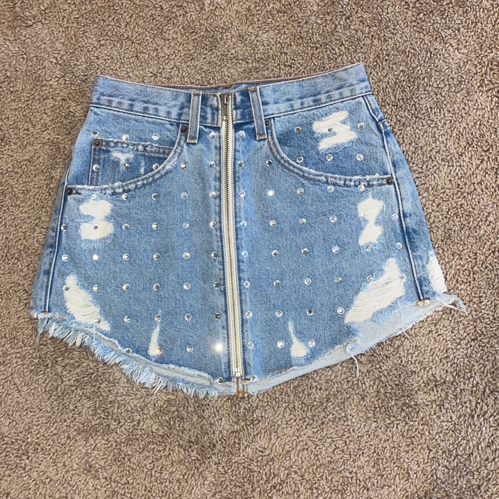 CARMAR rhinestone denim skirt- size 25